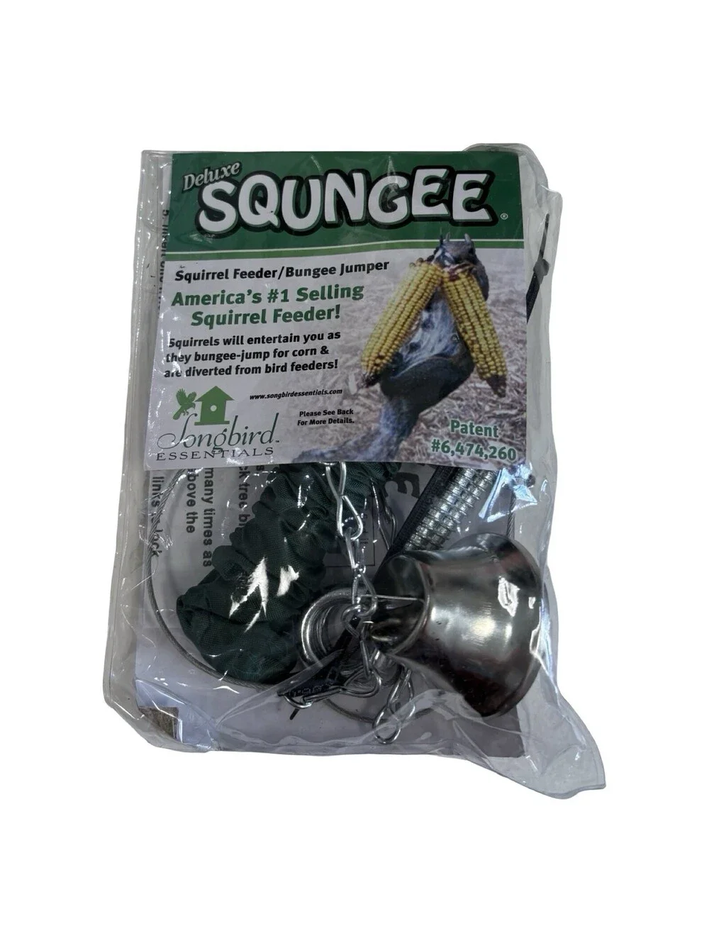 Songbird Essentials Deluxe Squngee Squirrel Feeder Bungee Jumper New in Package